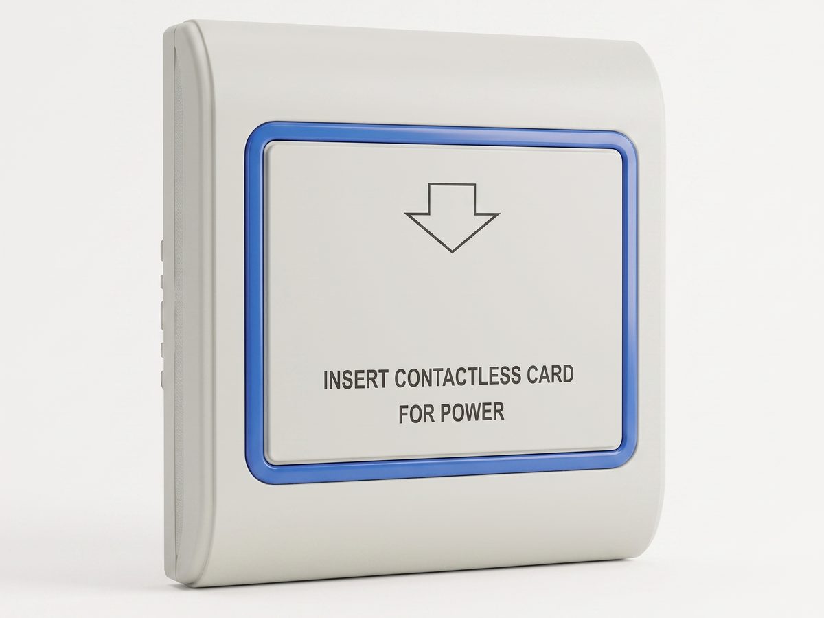 สวิตช์คีย์การ์ด RFID — ควบคุมไฟห้องพักแบบไร้สัมผัส 13.56MHz